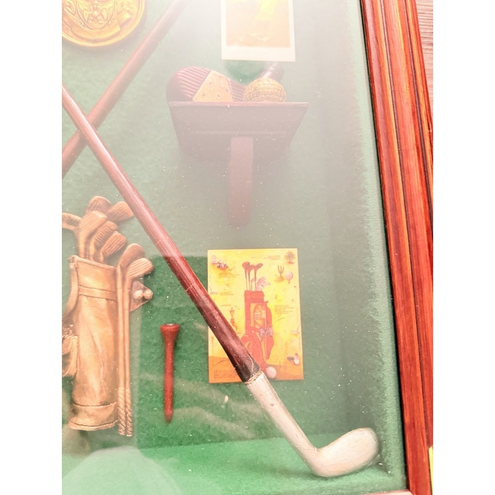 Vintage Golf Shadow Box Wall Decor Framed Clubs Balls Man Cave Display - Picture 5 of 8